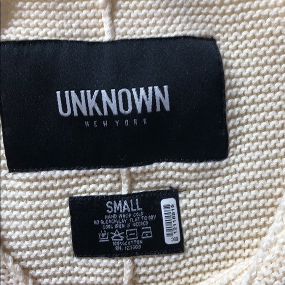 Men’s Cream Unknown New York Asymmetrical Sweater - Picture 7 of 8